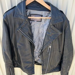 Women’s Black Leather Riding Jacket (XL)
